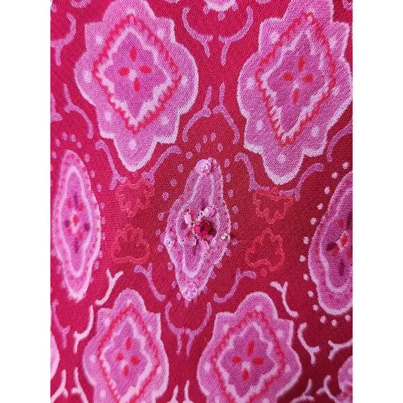 Nwot VTG Eva Blue Floral Beaded Romantic Maxi Dress Fairy Whimsigoth Y2K Sz 14 - Picture 4 of 6